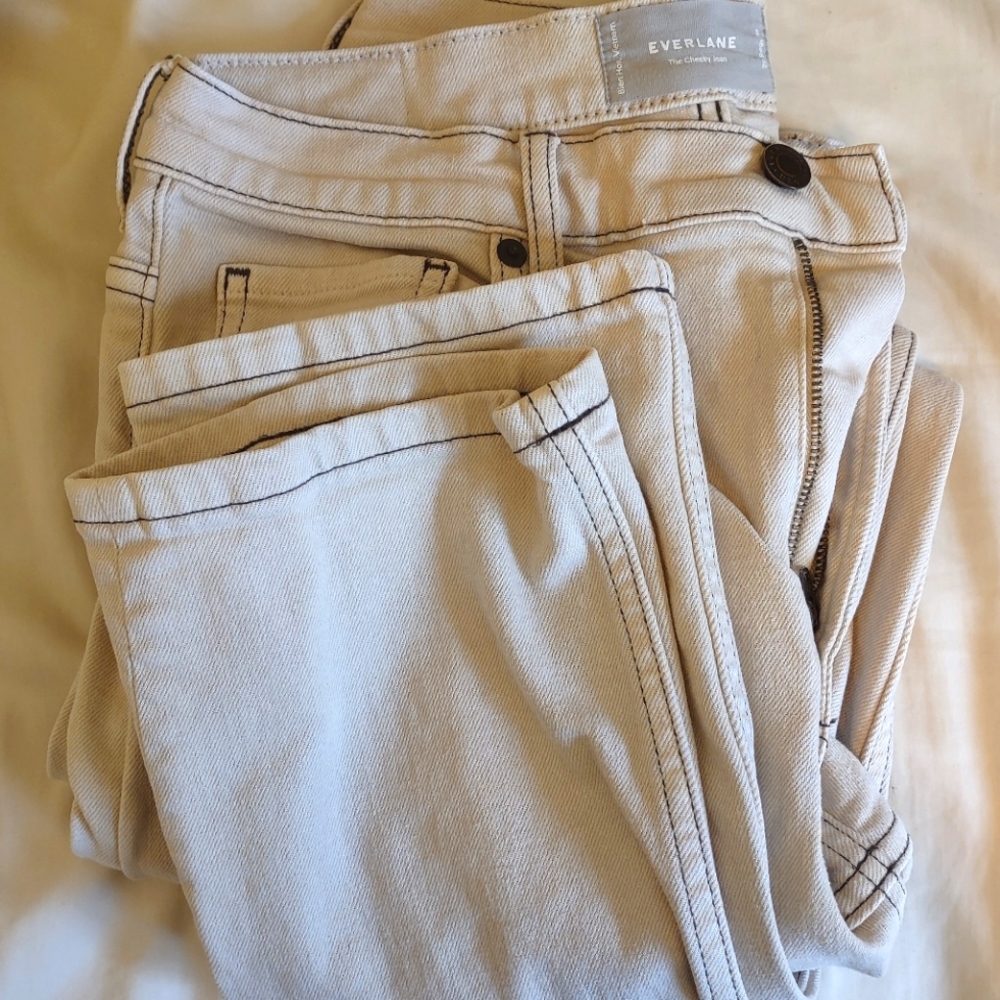 Everlane Japanese Denim Cheeky Jean size 29 in Sandstone/Charcoal